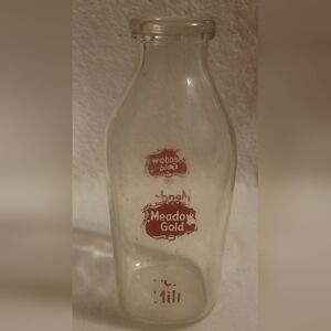 Vintage Meadow Gold Milk Bottle